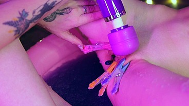 Lesbian Pussy Play on a Jelly Pool