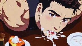 hot gay sex with waiters in public during dinner. hard cock in the ass and cum on the customers  food.