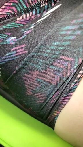 Edging in leggings till my fat cock leaks