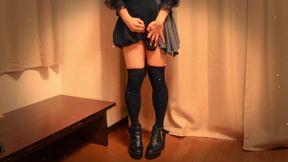 Little bitch fucked in sex machine with the biggest dildo in the world