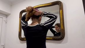 Teen nympho gets wild hairstyle makeover before freaky orgy bash