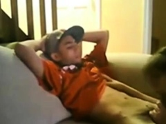 Slim Str8 Thug Boy enjoys Dad's BJ