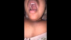 Sexy aunty hard blowjob deepthroat handjob and cumout