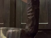 Failed wife’s week long edge challenge, she ordered me to use my cum and jerk off her BBC dildo