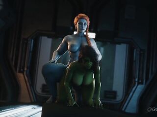 Shemale Hentai Lady Hellbender x Gamora - Marvel's Guardians of the Galaxy