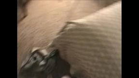 Mature blonde MILF Karen Fischer swallows cum after a deepthroat blowjob for her stepdaughter