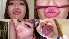 Hina Hazuki - LIP FETISH - Showing off octopus kisses with sexy lips & dick kisses & subjective octopus kisses