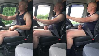 LilbodyBuildermk2 jerks off while driving with his beefy Parent van driver