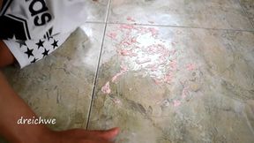 Chewing gum stuck on the floor