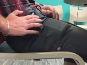 Squeezing one out in Zoom class (precum and cum shot)