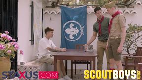 ScoutBoys - 2 adorable scouts tempted by uber-sexy, dangled scoutmaster in Spain