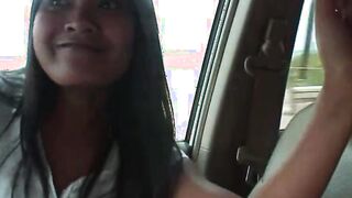 BrookeSkye with lesbian friend rubbing pussy at car closeup