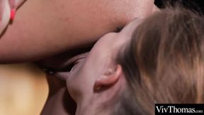 ”Large tits & hot pussies, two sexy lesbo girls drive each other wild”