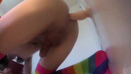 Fucking my ass on the wall