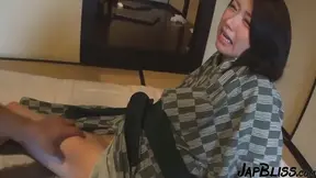 Hairy-pated Japanese coeds go wild in a steamy three-way