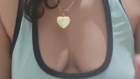 Vore, girl swallowing chocolate ice cream