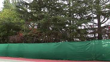 A Threesome in Tennis Court