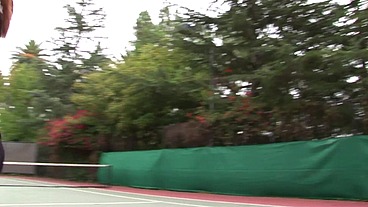 A Threesome in Tennis Court