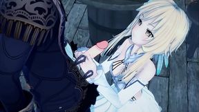 Lumine gets fucked and creampied by Diluc in his bar after hours - Genshin Impact Hentai.