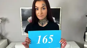 Tattooed girl fucks after photoshoot