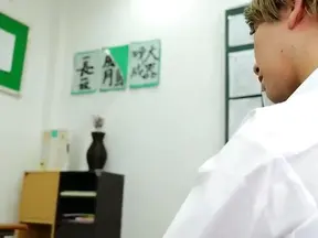 Passionate Japanese Teacher Gets Fucked By Two Guys In A Classroom Orgy
