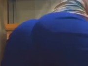 Twerking my fat ass in a blue thong