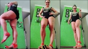 Exhibitionist Giantess - Toy Bus Destroyer