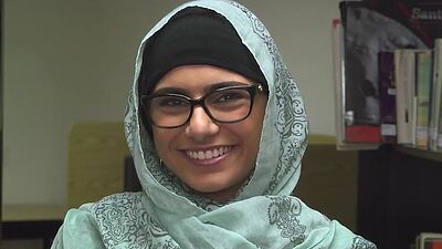 Library masturbation with cute Arab pornstar Mia Khalifa