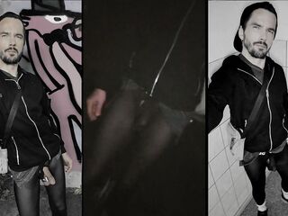 Walking throughout the town in watch-throughout leggings (bulge meggings)