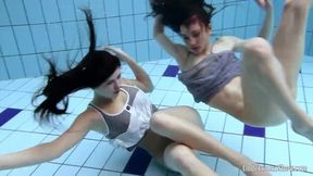Russians underwater Aneta with Janka and Andrejka alone