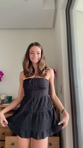 Teeny-bopper shows off her perky ass and tits