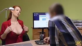 LOAN4K. Loan agent can assist red-haired beauty if she...