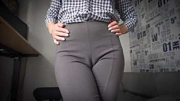Naughty Secretary Seduces You With Her Cameltoe In Tight Trousers 4K
