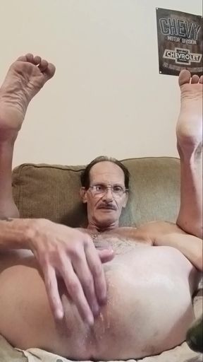 KinkyKevin gets his submissive slave asshole loosened up for Mistress to fuck good and hard