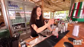 Naughty Bartender Fucks with Black Customer