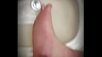 Piss play on huge foot