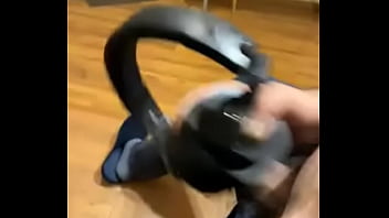 Double headphones cumshot