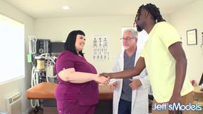 Hot Fat Nurse Alexxxis Allure Runs Some Tests on Patient&#039;s BBC