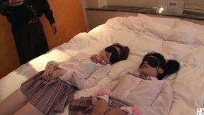 Naughty Japanese Beauties Chiharu And Hikari Pleasing Their Dominant Owner