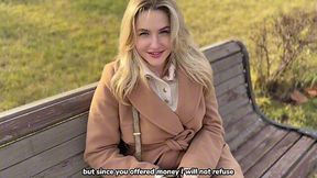 Classy blonde hottie given hardcore fuck in exchange for easy cash