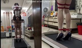 Bondage On Treadmill