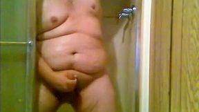 Obese Chub Shower and Cum