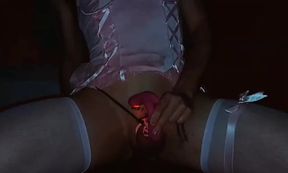 Sissigasm in pink lingerie