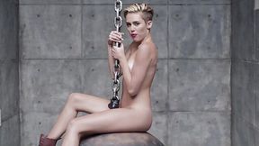 Miley Cyrus rides wrecking ball like a pornstar in HD