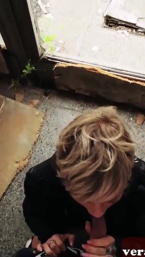 Memorable moment from "Skinny German Milf with short blond Hair in an outdoor fuck date"