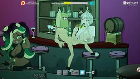 Big-titted futa stripper fucked in cartoon parody