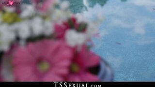 TSSexual.com - Tempting TS Natalie Mars spreads legs anal with stepson cock with wild