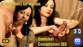 Cumshot compilation 180 VR3D 4K