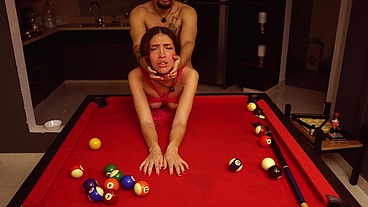 Inviting a scort at my free day and fuck her over the pool table