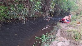 Unexpectedly, two strangers meet at the creek for a steamy encounter